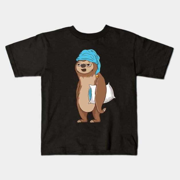 Funny Sleeping Sloth Nap Cute Sleep Tired T-Shirt Kids T-Shirt by Dr_Squirrel